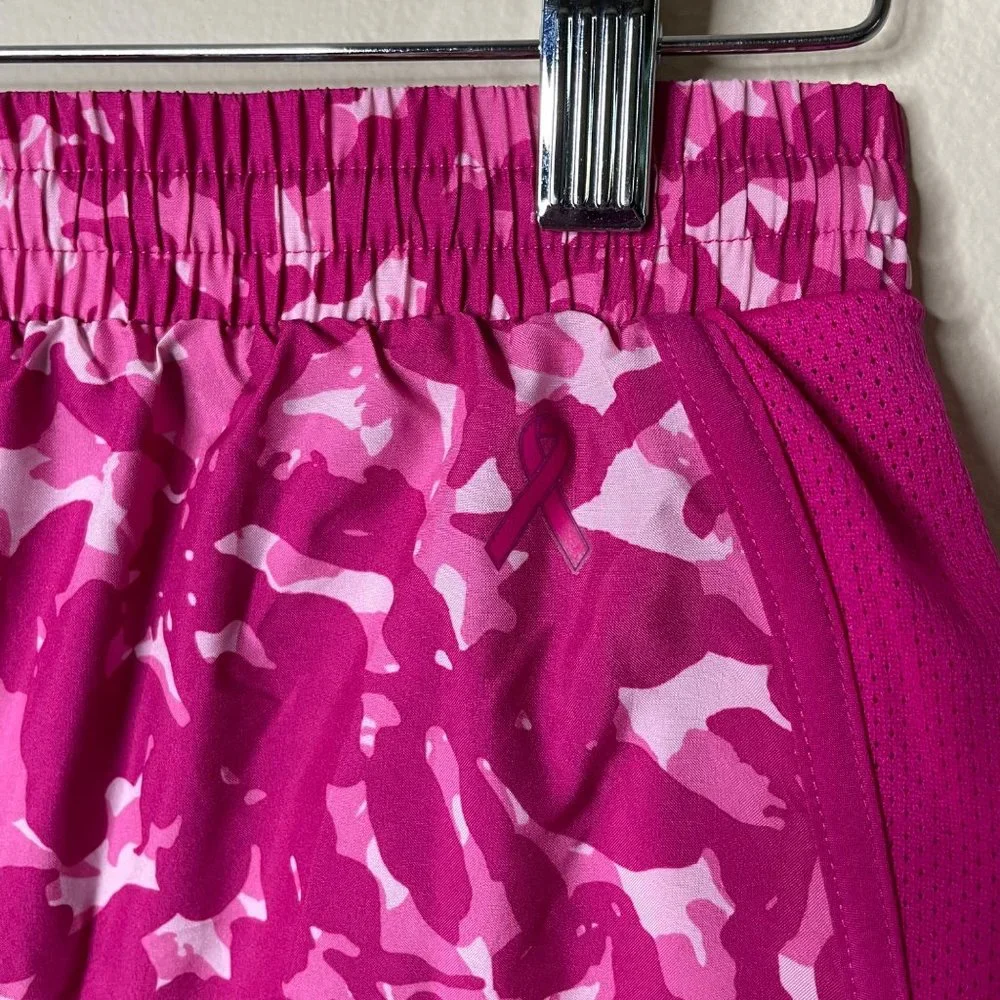 Under Armour Pink Camo Drawstring Athletic Running Womens Shorts Size S